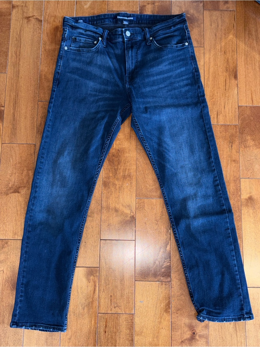 Calvin Klein Men's Dark Indigo Slim-Straight Jeans